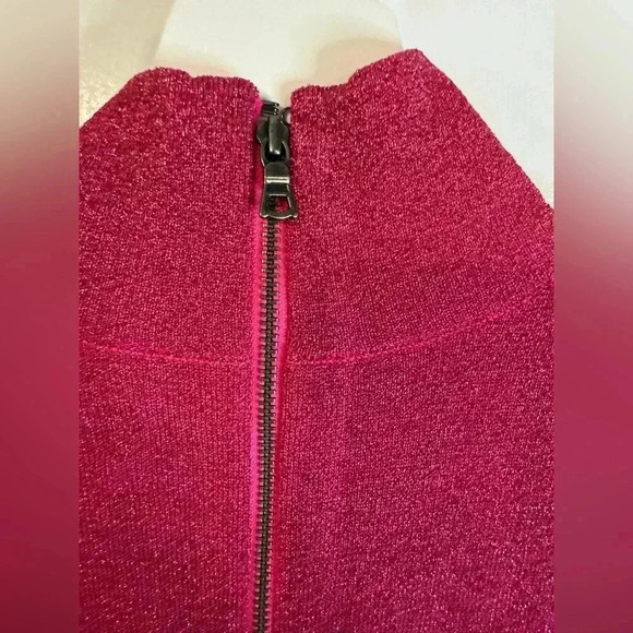 Alice & Olivia Women’s Pink Issa Turtleneck Puff Sleeve Dress - Size Medium - Picture 7 of 10